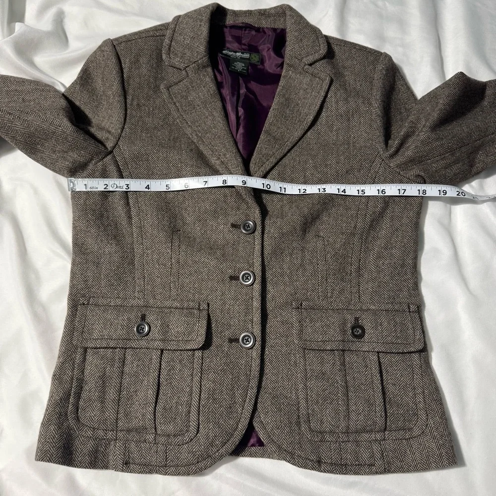 Eddie Bauer Tailored Wool Herringbone Blazer Heritage Preppy - Picture 5 of 8